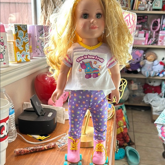 My Life Roller Skating Doll with Blonde Hair and Starry Outfit - Picture 1 of 1